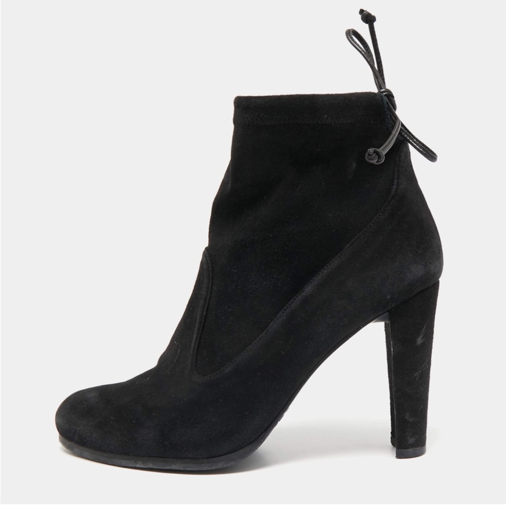Stuart Weitzman Elegant‎ Black Suede Ankle Boots 9.5